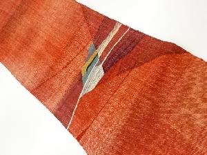 手織り真綿紬抽象模様織出し名古屋帯